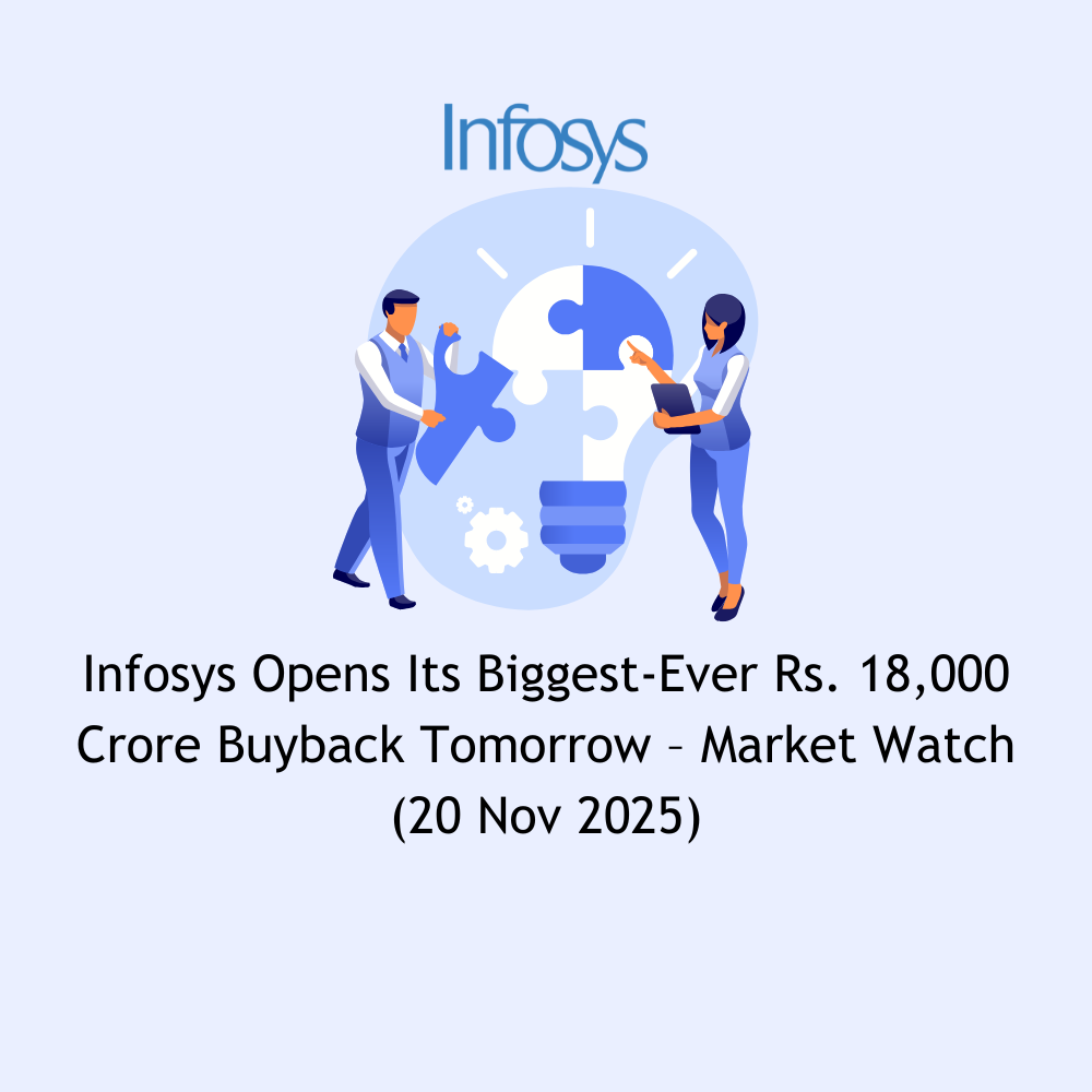 Featured image for Infosys Opens Its Biggest-Ever Rs. 18,000 Crore Buyback Tomorrow – Market Watch (20 Nov 2025)