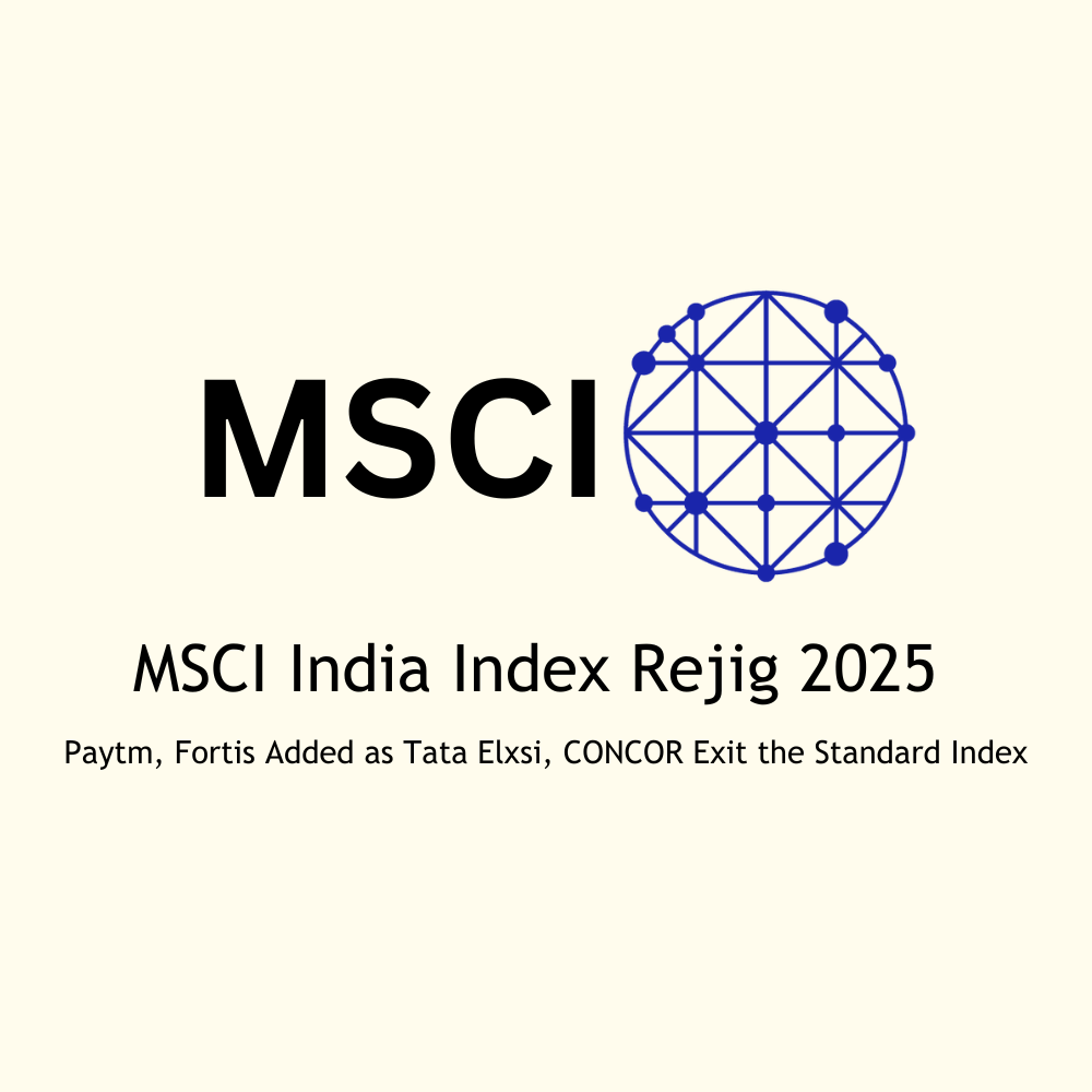 Featured image for MSCI India Index Rejig 2025: Paytm, Fortis Added as Tata Elxsi, CONCOR Exit the Standard Index