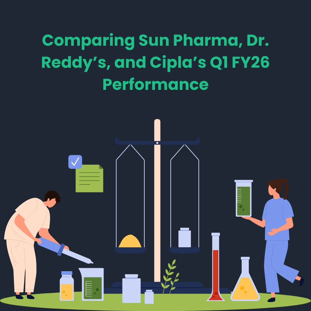 Featured image for Comparing Sun Pharma, Dr. Reddy’s, and Cipla’s Q1 FY26 Performance