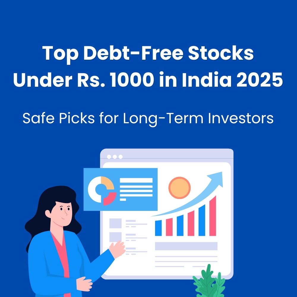 Featured image for Top Debt-Free Stocks Under Rs. 1000 in India 2025: Safe Picks for Long-Term Investors